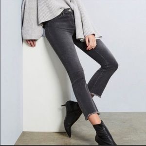 New• Free People • Black Cropped frayed Jeans